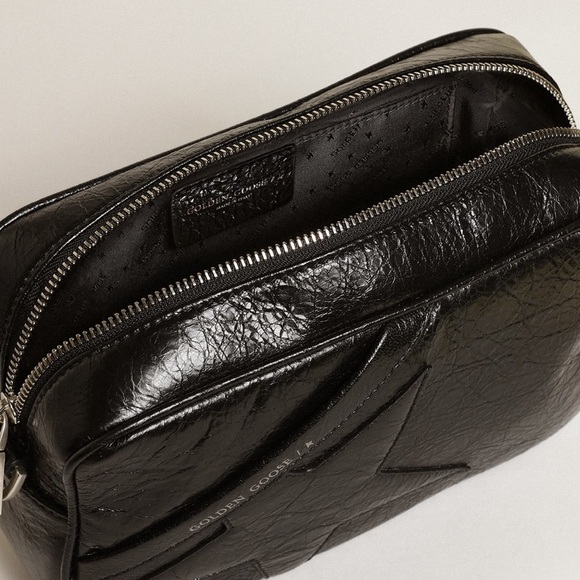 Golden Goose Women's Star Bag in glossy black leather with tone-on-tone star - Picture 3 of 16